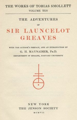 [Gutenberg 6758] • The Adventures of Sir Launcelot Greaves